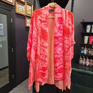 HERZENBERG Hand Painted Original Open Front Silk Kimono